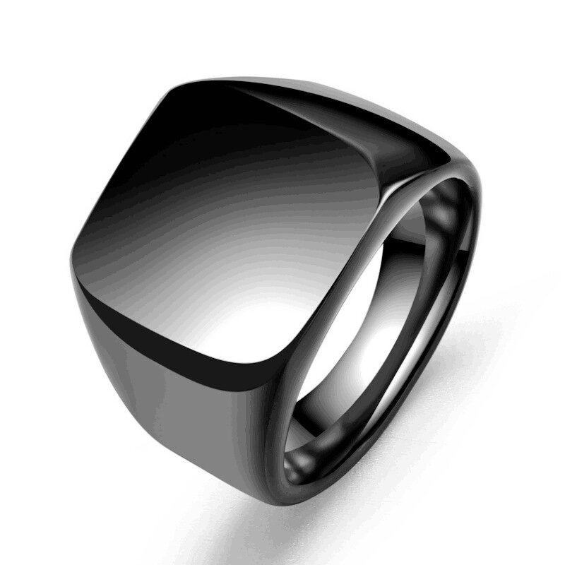 Stainless Steel Blank Ring Manufacturer - Cross-border Accessories European American Personality Men Children's Retro Casting square Trendy