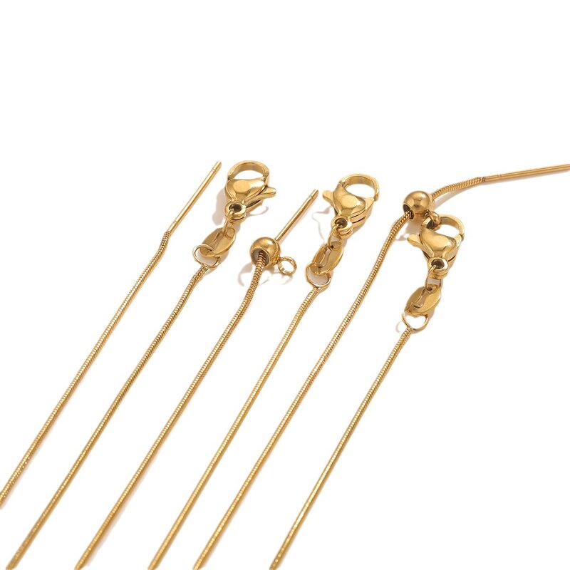 Stainless Steel Chains Accessories Manufacturer - 45cm Adjustable Necklace 18K Gold Plated with Needle Pin Silicone Bead Fashionable