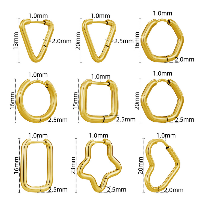 Stainless Steel Earrings Manufacturer - Promotion High-End Luxury French Personalized Unique Geometric Design Accessible Jewelry for Gifts