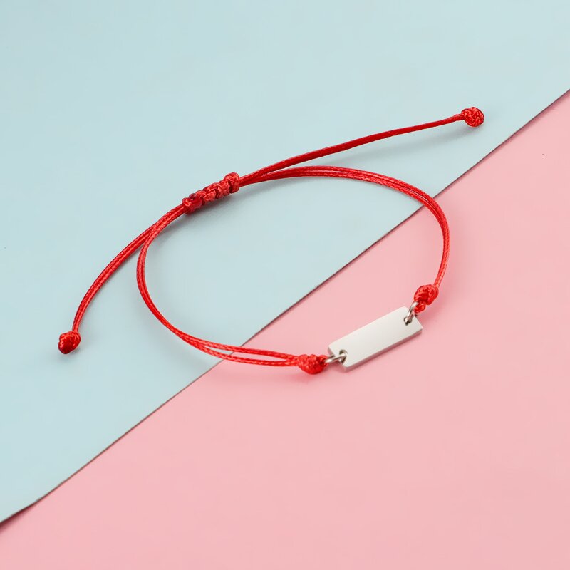 Stainless Steel Charm Bracelet Manufacturer - Cross-border Trendy DIY Engraved Glossy Gold Plated Long Pendant Woven for Lovers Girlfriends Gift