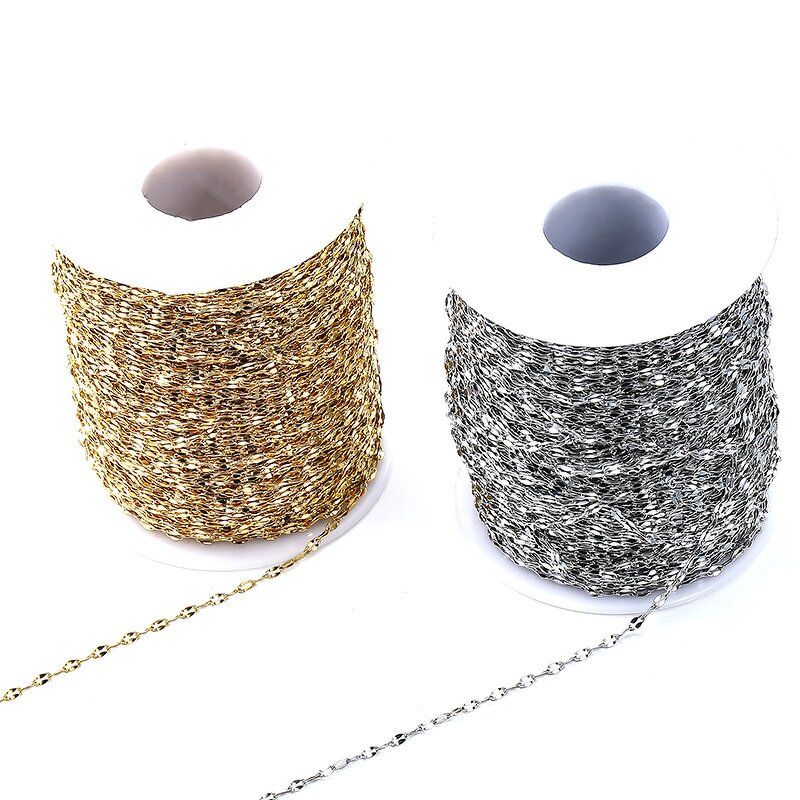 Stainless Steel Clavicle Chain Necklace Manufacturer - 100 Meters/Roll 2mm Thin New Butterfly PVD Gold Plated No Fade Bulk Lip for Men Women