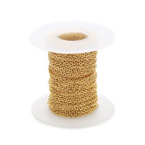 Stainless Steel Curb Chain Manufacturer - 100meters/roll 1.5mm Wide Waterproof Hot Sale Real 18K Gold PVD for DIY Jewelry Making