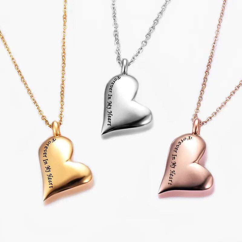 Stainless Steel Heart-Shaped Urn Pendant Manufacturer - Personalized Blank Simple Fashion Pearl-Incrrased Cremation Jewelry Lover Pet Chains