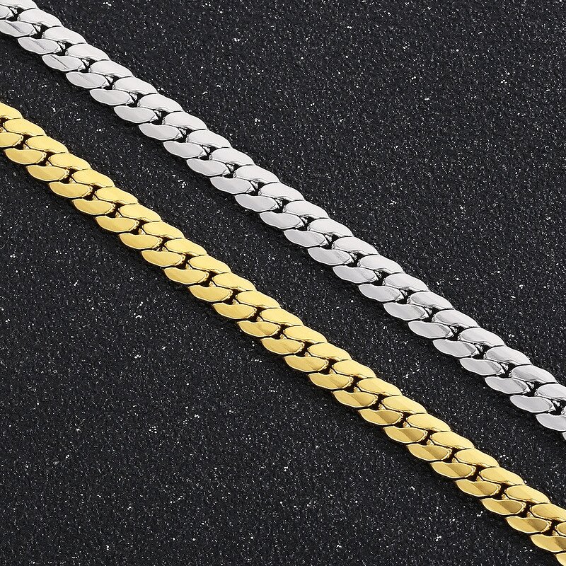 Stainless Steel Jewelry Set Manufacturer - Wholesale Custom Hand Made 18k Pvd Gold Trendy NK Men Women Geometric Chain Bracelet Necklace