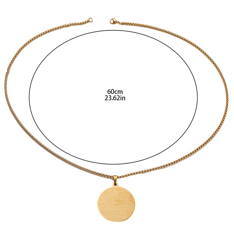 Stainless Steel Islamic Necklace Manufacturer - 2026 Wholesale Quran Religious Totem Round Titanium Jewelry Muslim Allah Pendant for Mosque