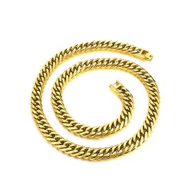 Stainless Steel Chain Set Manufacturer - Linsa Luxury 12mm Men's Bracelet and Necklace Colorful Designer Fine Chains for Men's Jewelry