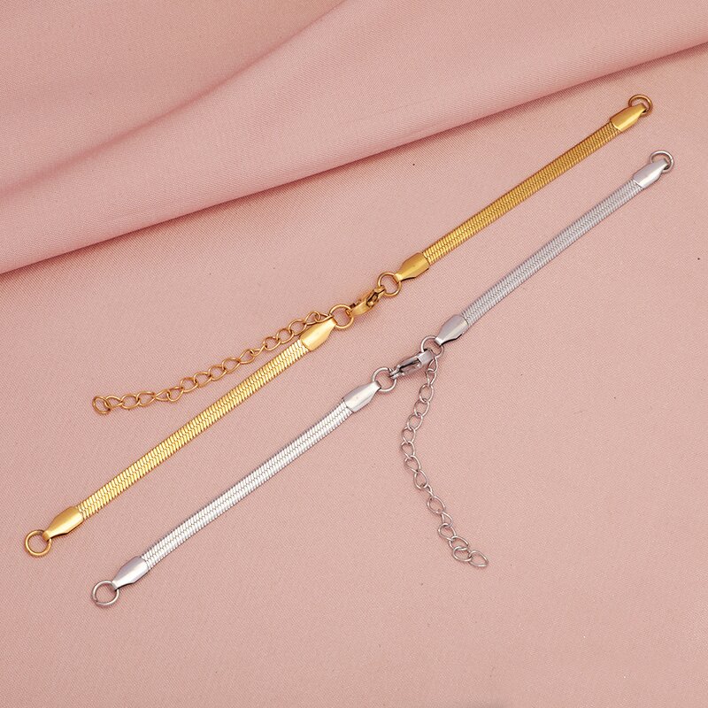 Stainless Steel Blade Chain Bracelet Manufacturer - Cross-border European American Geometric Women's Trendy Light Luxury Design Fashion All-match DIY 15 5CM