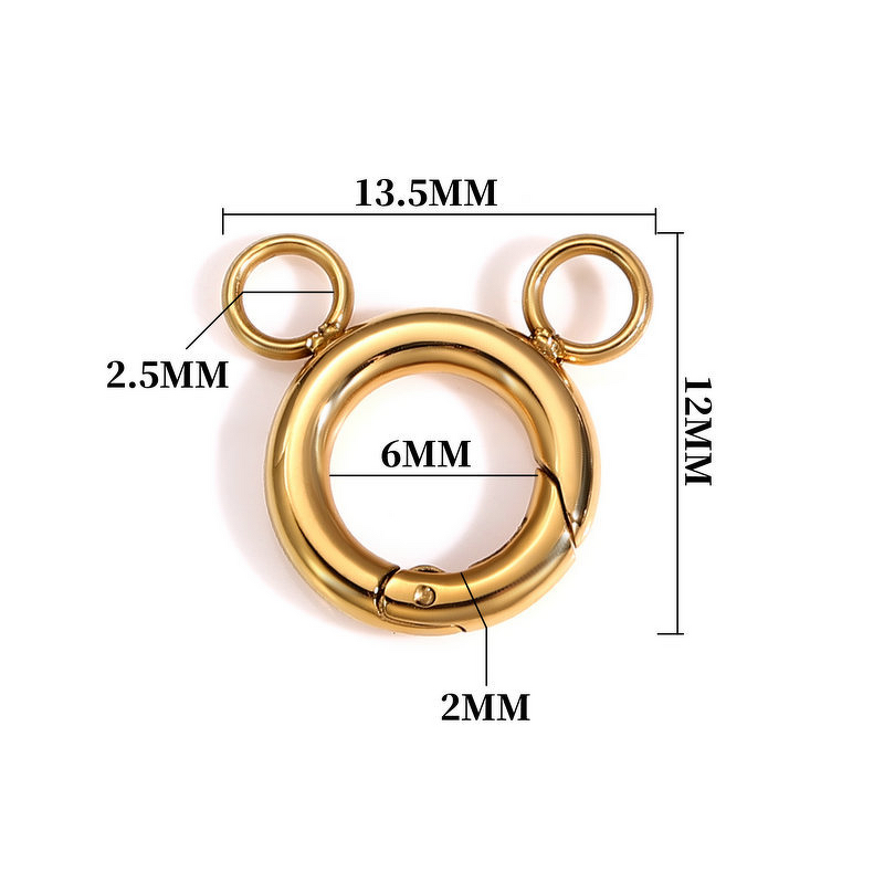 Round Pendant Ring Clasp Manufacturer - 18K Gold Plated Spring DIY Handmade Jewelry Accessories Polished Connector for Necklace Making