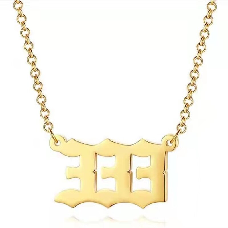 Stainless Steel Angel Number Necklace Manufacturer - Waterproof Dainty Spiritual 111 222 333 444 555 666 777 888 999 for Her Gift