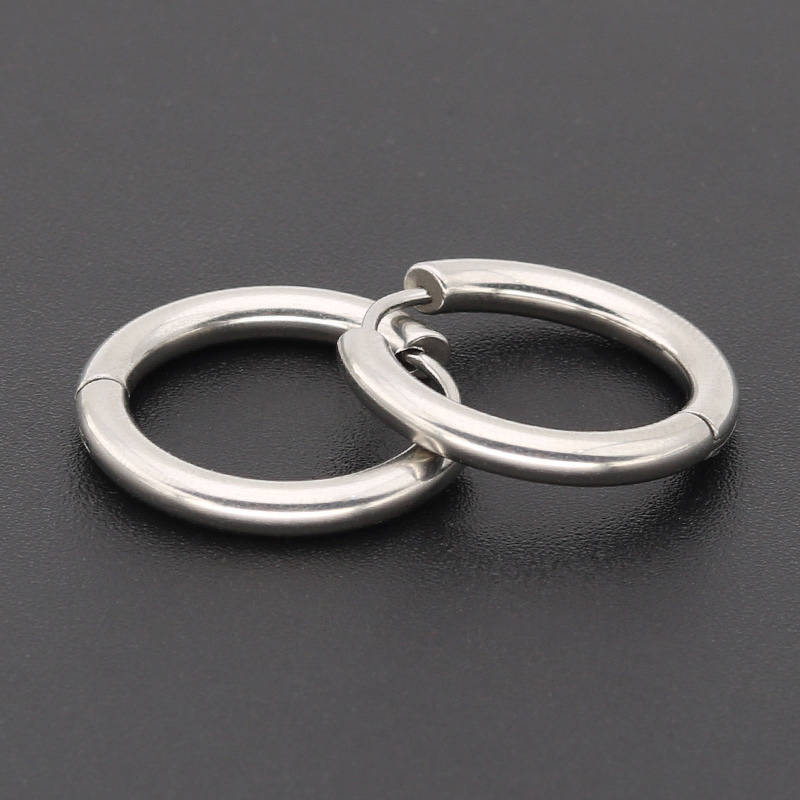 Stainless Steel Ear Cuffs Manufacturer - Wholesale Korean Style Black 316 Thick Fashionable Curved Small Circle Geometric Accessories