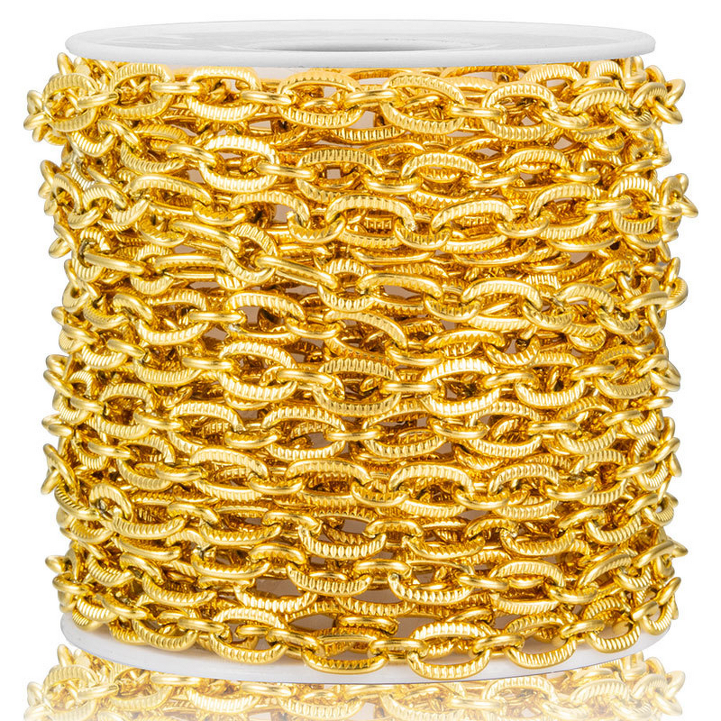 Stainless Steel O-Shaped Chain Manufacturer - European American Style DIY Necklace Bracelet Roll Indented Simple Jewelry Findings Components