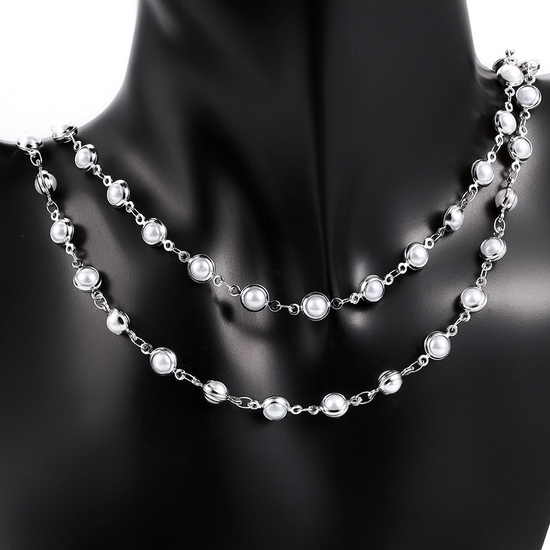 Stainless Steel Pearl Chain Manufacturer - Unisex Trendy DIY Wrapped Bead Necklace Bracelet Fine Chains Accessory Non-Fading Fashionable