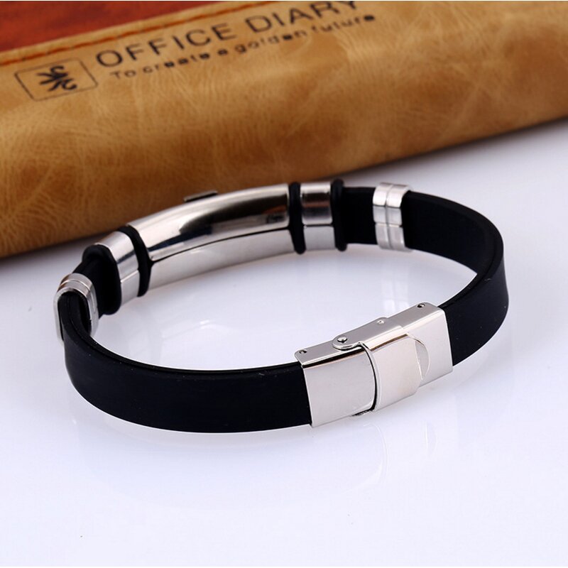 Stainless Steel Cross Bracelet Manufacturer - Ebay Hot Sale Russia Orthodox Wholesale Silicon Bangle Jewelry for Men