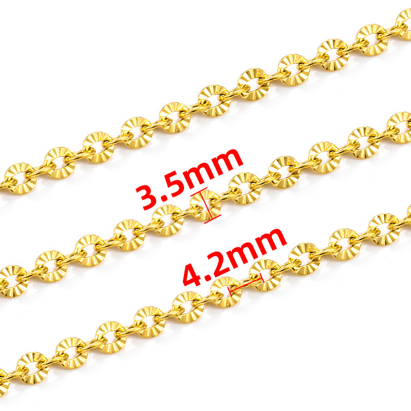 Stainless Steel O Chain Necklace Manufacturer - Selling by Meter Embossed Vacuum Color-Preserving Men's & Women's Jewelry DIY Component