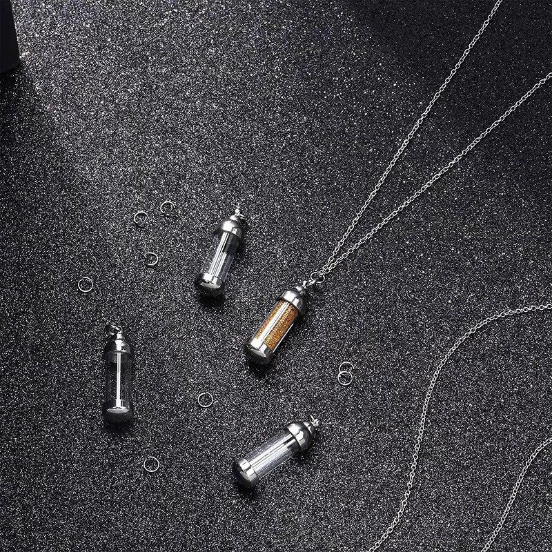 Stainless Steel Hourglass Pendant Manufacturer - Timeless Glass Keepsake Zircon Jewelry Cremation Urn Necklace for Children Memorial for Ashes