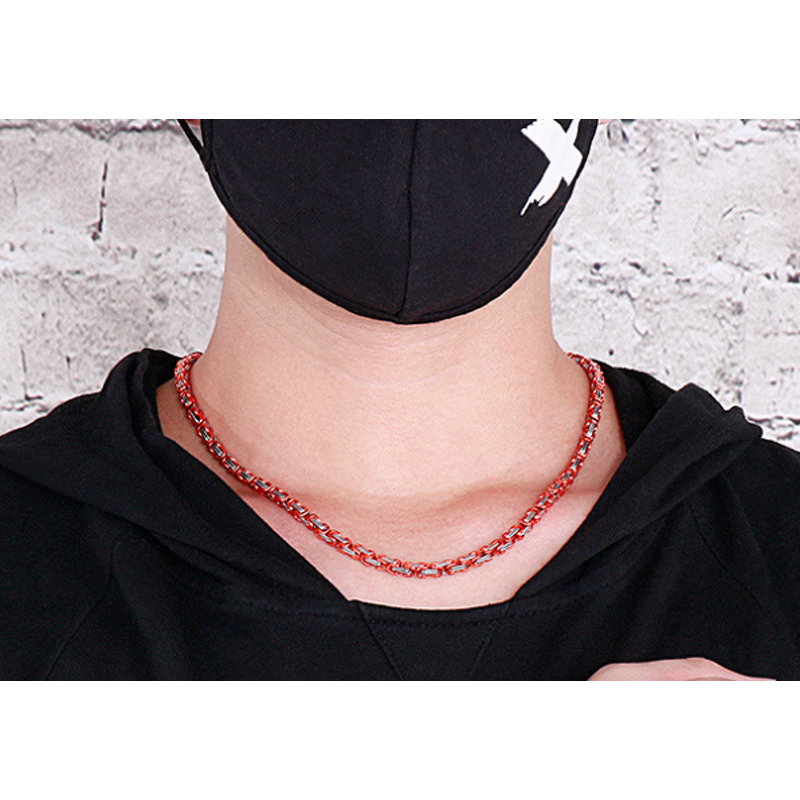 Stainless Steel Byzantine Chain Manufacturer - Linsa Jewelry Luxury 4mm Bracelet Necklace for Men Colorful Designer Titanium