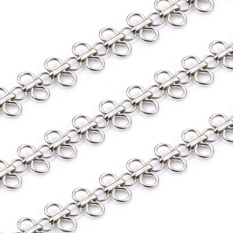 Stainless Steel Four-Leaf Clover Chain Manufacturer - Handmade Unisex New DIY Fashion Bracelet and Necklace Non-Fading Handcrafted Jewelry