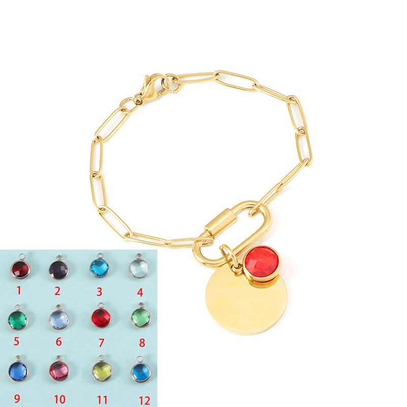 Stainless Steel Wafer Pendant Bracelet Manufacturer - Geometric Trendy Paper Clip Women's Korean Simple Versatile Gift