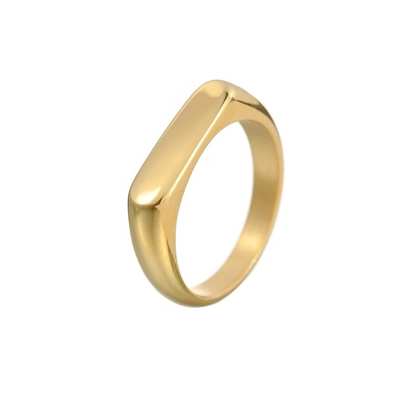 Stainless Steel Plain Ring Manufacturer - 5MM Casting Women Children's Gold Plated European American Hand Jewelry