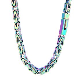 Stainless Steel Cuban Link Chain Manufacturer - 2026 Linsa Jewelry Luxury Gold Plated 6mm 8mm Necklace for Men Colorful Designer