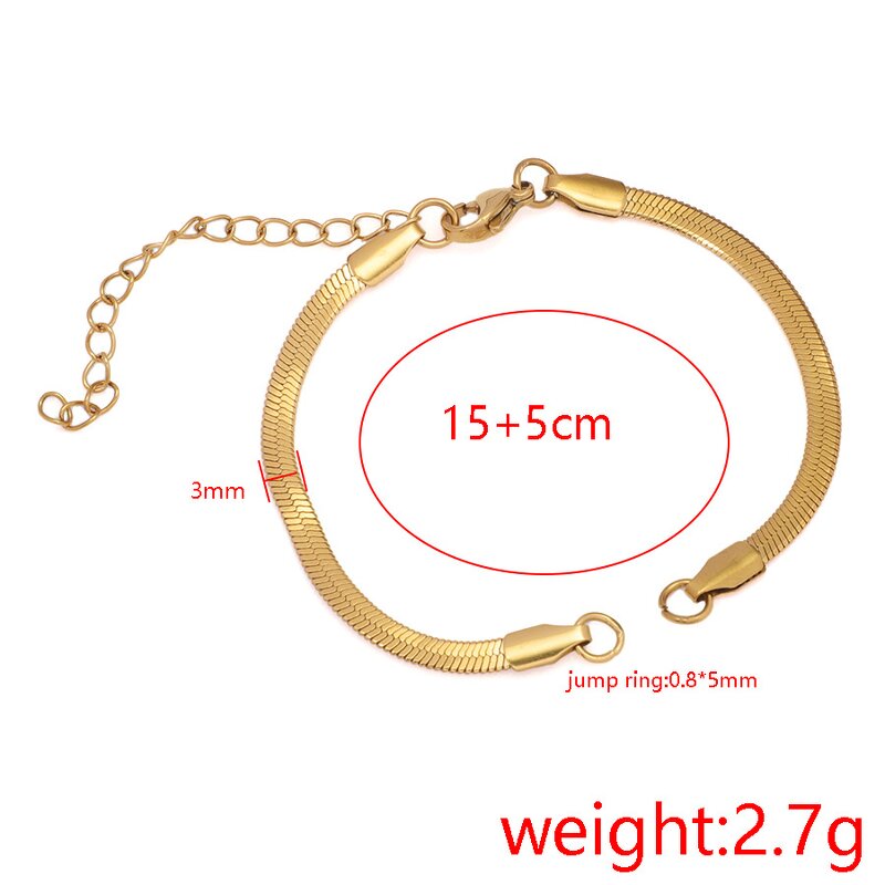 Stainless Steel Blade Chain Bracelet Manufacturer - Cross-border European American Geometric Women's Trendy Light Luxury Design Fashion All-match DIY 15 5CM