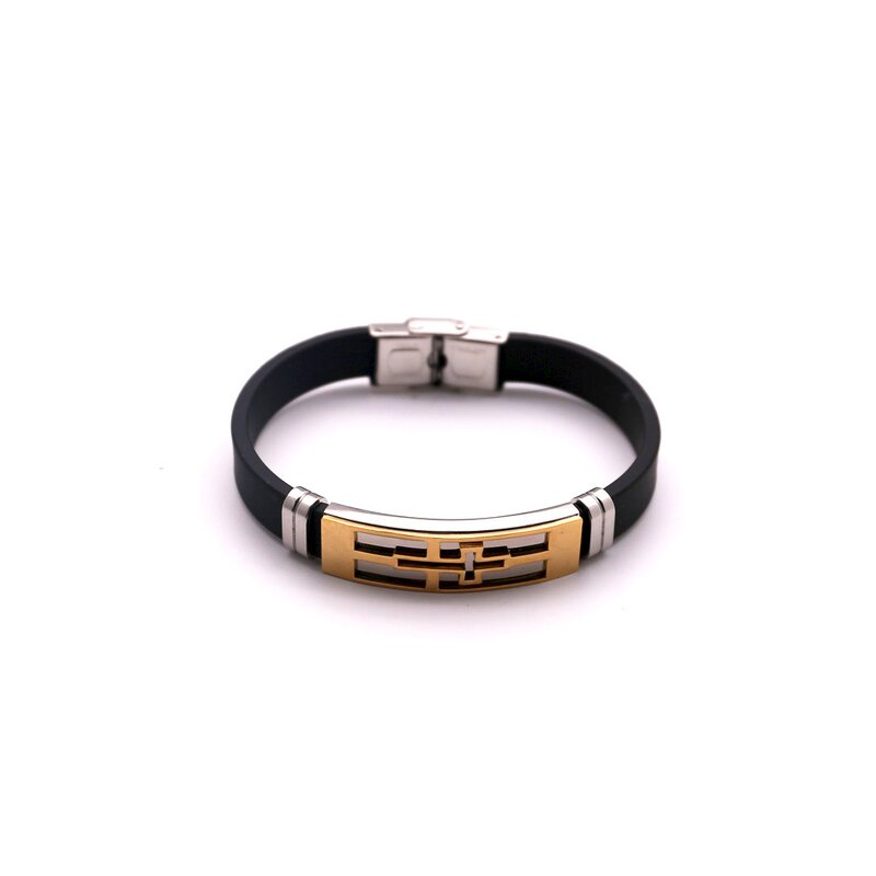 Stainless Steel Cross Silicone Bracelet Manufacturer - Thanksgiving Day Gift Religious Jesus Christ 316L Christian Wristband