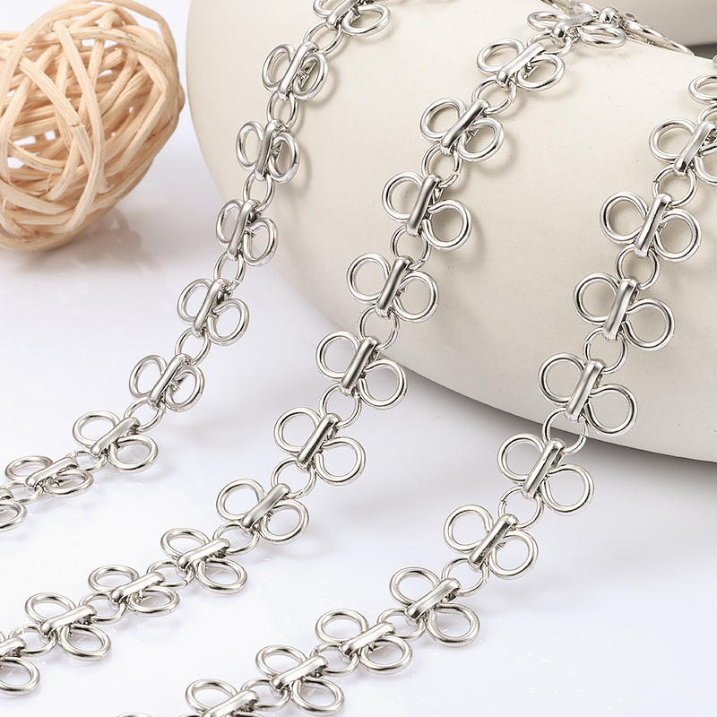 Stainless Steel Four-Leaf Clover Chain Manufacturer - Handmade Unisex New DIY Fashion Bracelet and Necklace Non-Fading Handcrafted Jewelry