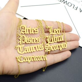 Stainless Steel Horoscope Sign Necklace Manufacturer - Waterproof Custom Name 18K Zodiac Factory