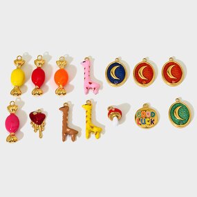 Stainless Steel Accessories Pendant Manufacturer - European American Personality Children's Punk Gold Plated Cute Oil Dropping DIY Waterproof