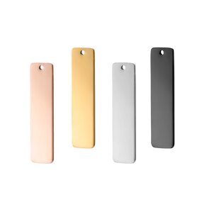 Stainless Steel Connector Charms Manufacturer - Factory Customization Personalized Mirror Polished New Pattern Rectangle Hangtag Bracelet Blank