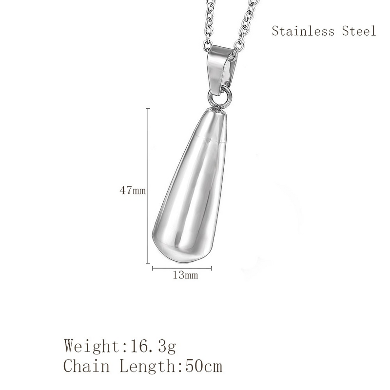 Stainless Steel Perfume Bottle Necklace Manufacturer - European American Trendy Commemorative Family Pet Urn Pendant Personalized Jewelry
