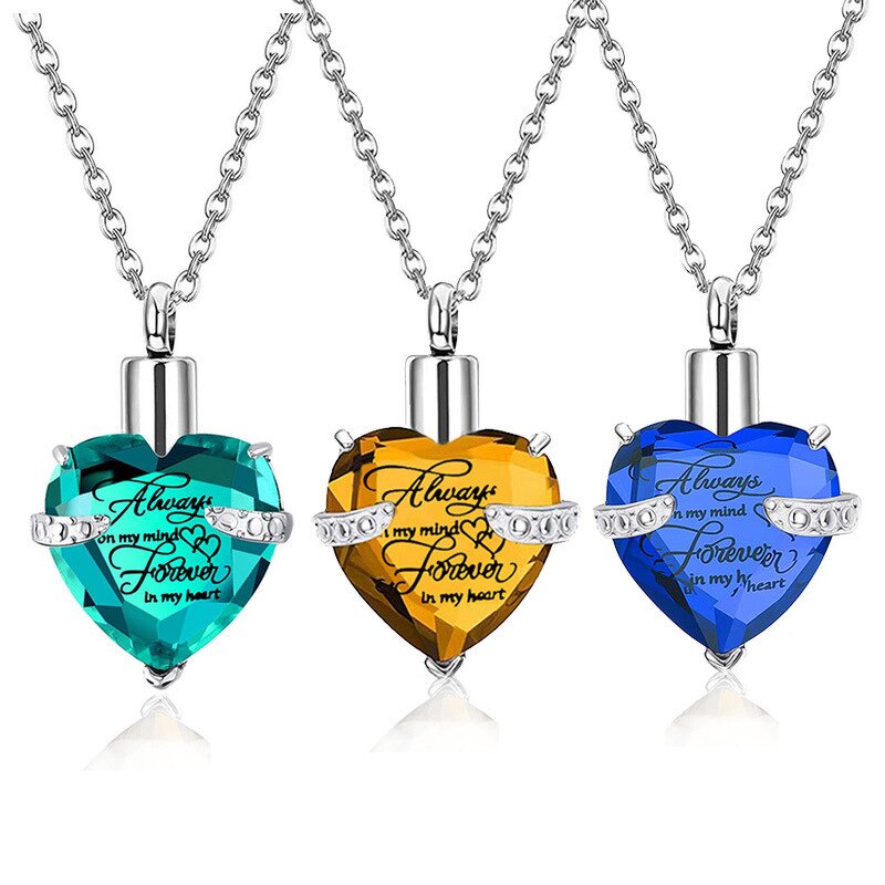 Stainless Steel Heart-Shaped Pendant Manufacturer - Perfume Bottle Love Necklace Animal Relative's Ashes for Children Titanium Steel Cinerary