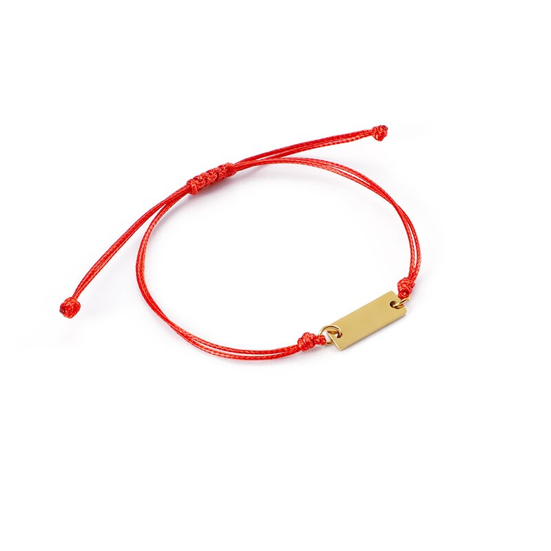 Stainless Steel Charm Bracelet Manufacturer - Cross-border Trendy DIY Engraved Glossy Gold Plated Long Pendant Woven for Lovers Girlfriends Gift