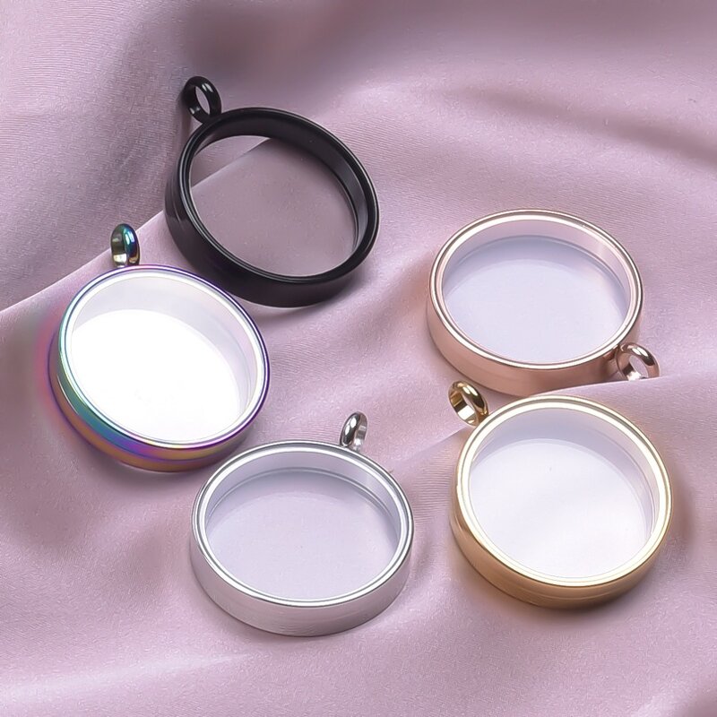 Stainless Steel Locket Pendant Manufacturer - Promotion High Quality Floating Round Memory Glass Window Locket Necklace for Ashes