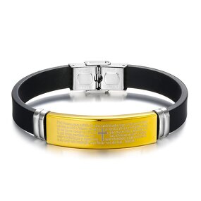 Stainless Steel Charm Bracelet Manufacturer - GJB216 Christian Fashionable Charm Wristbands Custom Gold Jewelry Men Religious