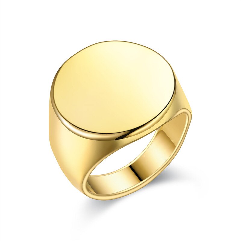 Stainless Steel Smooth Ring Manufacturer - Cross-border Hot Sale Gold Plated European & American Retro Unisex for Anniversary Wholesale