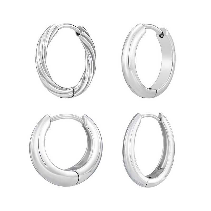 Stainless Steel Earrings Manufacturer - Promotion European American Trendy Simple High-End Ear Buckle with Fashion Oval Basic Wholesale Jewelry