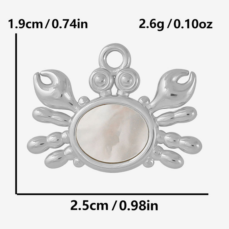 Stainless Steel Marine Series Pendant Manufacturer - 304 Punk Style Seahorse Crab Goldfish Natural Shell 18K Gold Plated DIY Necklace Jewelry