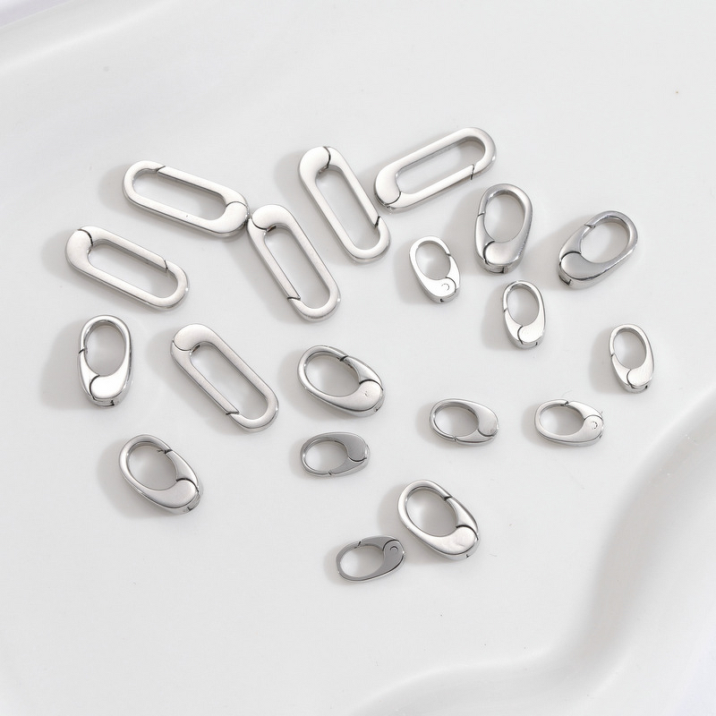 Oval Buckle Manufacturer - Stainless Steel Jewelry Clasp DIY Handmade Accessories Flat End Snap Button Multi-size 18K Gold