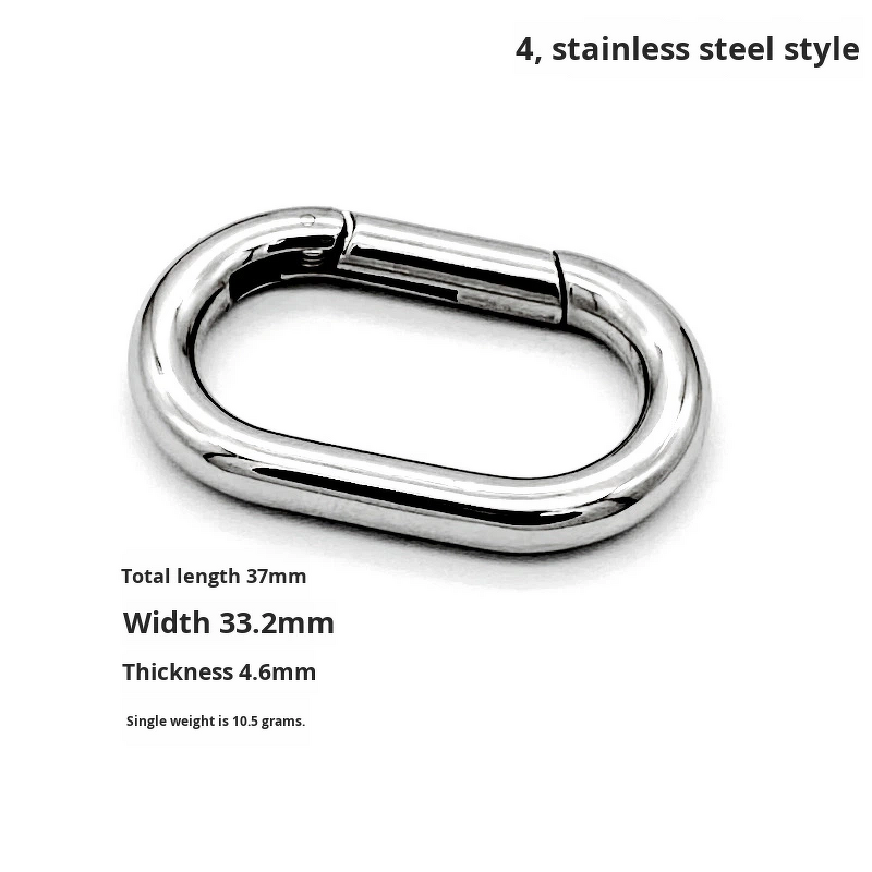 Spring Hook Manufacturer - 316L Stainless Steel Running Loop Outdoor Carabiner Oval Safety Snap Hook Polished Spring Buckle Wholesale Clasps
