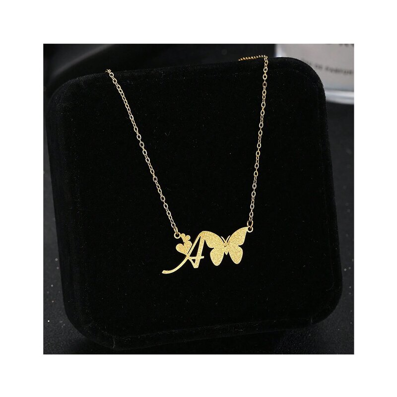 Stainless Steel Butterfly Necklace Manufacturer - Hot Selling 26-Character One Set Fashion Pendants & Charms with Alphabet Jewelry
