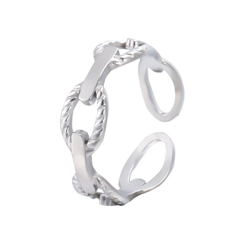 Stainless Steel Adjustable Ring Manufacturer - Cheap Open Popular 18k Gold Silver Plating Twisted Rope Sea Waves Pinky for Women Men