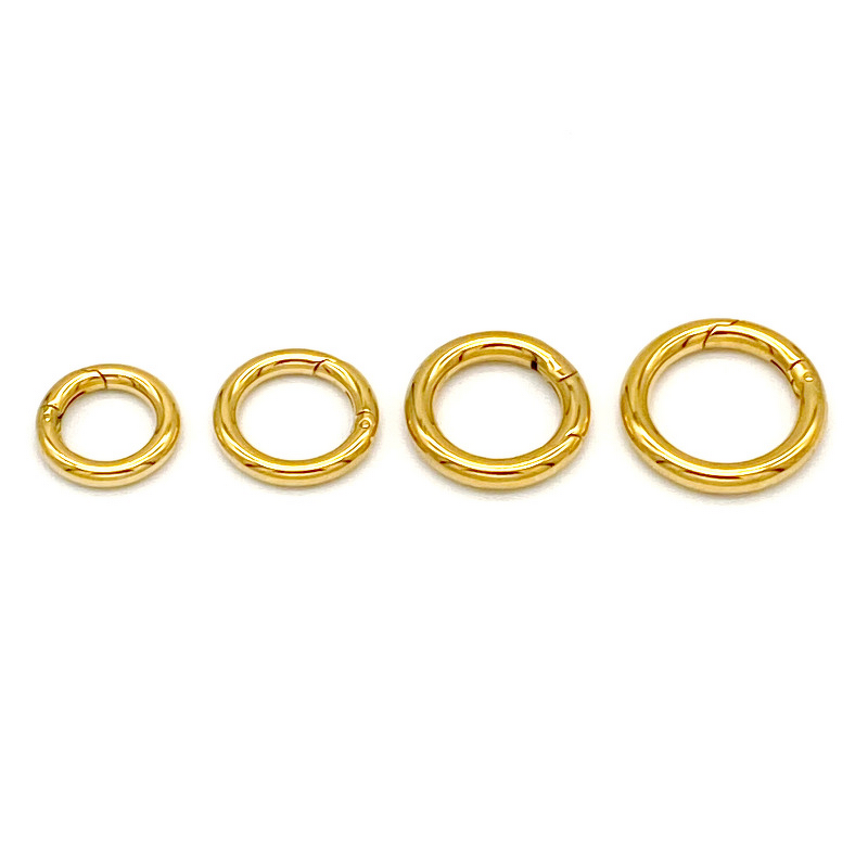 Spring Buckle Manufacturer - 316L Stainless Steel Bag Keychain Open Ring Vacuum Gold Plated Electroplated Round Clasp for Handbags Accessories