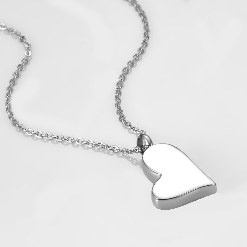 Stainless Steel Heart-Shaped Urn Pendant Manufacturer - Personalized Blank Simple Fashion Pearl-Incrrased Cremation Jewelry Lover Pet Chains