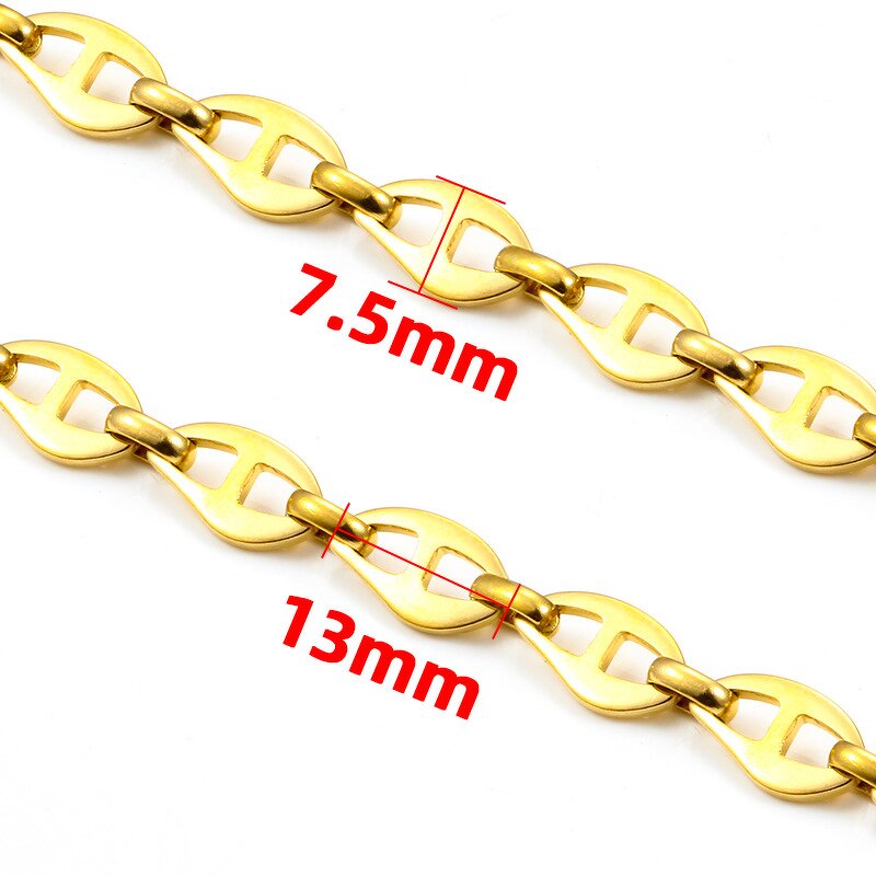 Stainless Steel Pig Nose Chain Necklace Manufacturer - Factory Direct Sale 18K Gold Vacuum Plated Selling by Meter