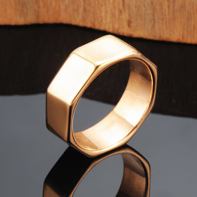 Stainless Steel Ring Manufacturer - 2024 Custom Your Own logo Engravable Rose Gold and Gold Plated Simple Polishing for Men Women
