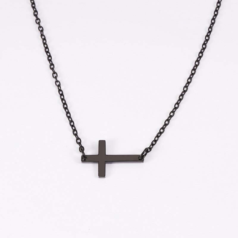 Stainless Steel Cross Pendant Necklace Manufacturer - Cross-border Hot-selling Mirror European American Trendy Unisex Collarbone