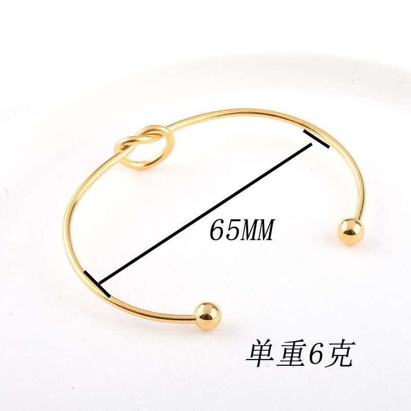 Stainless Steel Bracelet Manufacturer - Wholesale Price Korean Fashion Style Open Bangle Simple Knot Design Heart Shape Jewelry