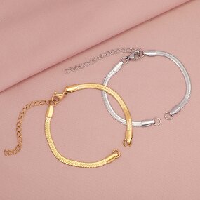 Stainless Steel Blade Chain Bracelet Manufacturer - Cross-border European American Geometric Women's Trendy Light Luxury Design Fashion All-match DIY 15 5CM