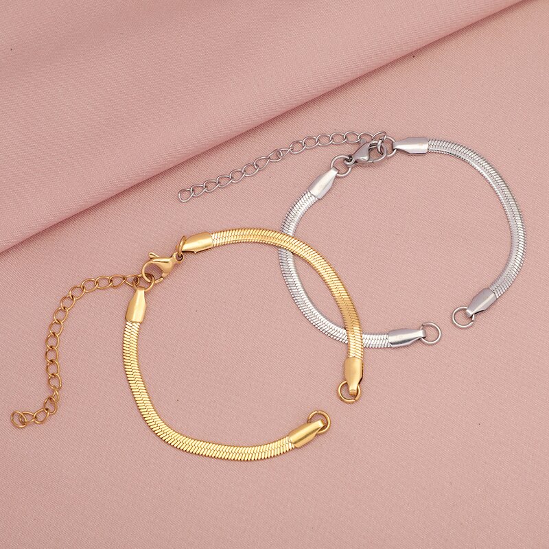 Stainless Steel Blade Chain Bracelet Manufacturer - Cross-border European American Geometric Women's Trendy Light Luxury Design Fashion All-match DIY 15 5CM